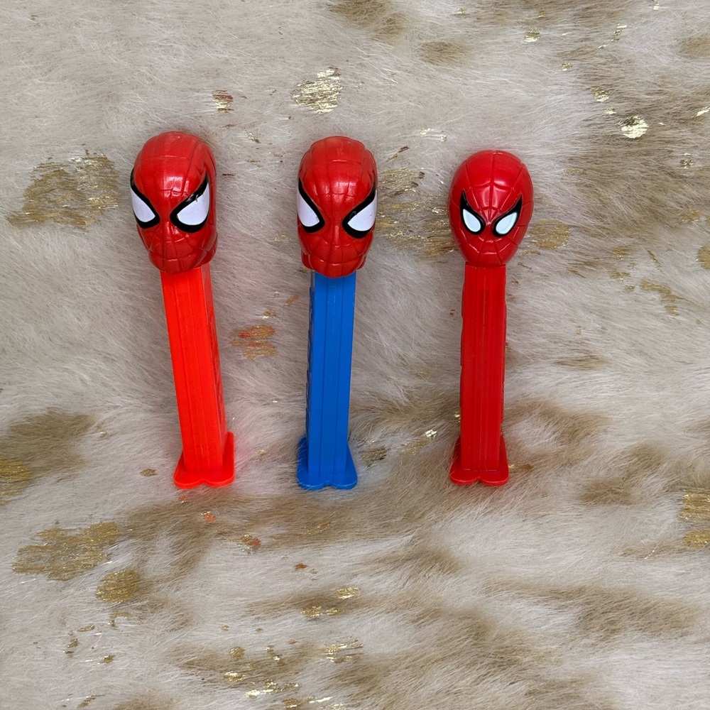 Vintage‎ Pez Dispensers Spider Man Lot of Three Differnt Versions